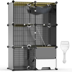 heavy duty cat cage, tier cat house with litter box, hammock for cats, spacious cat enclosure