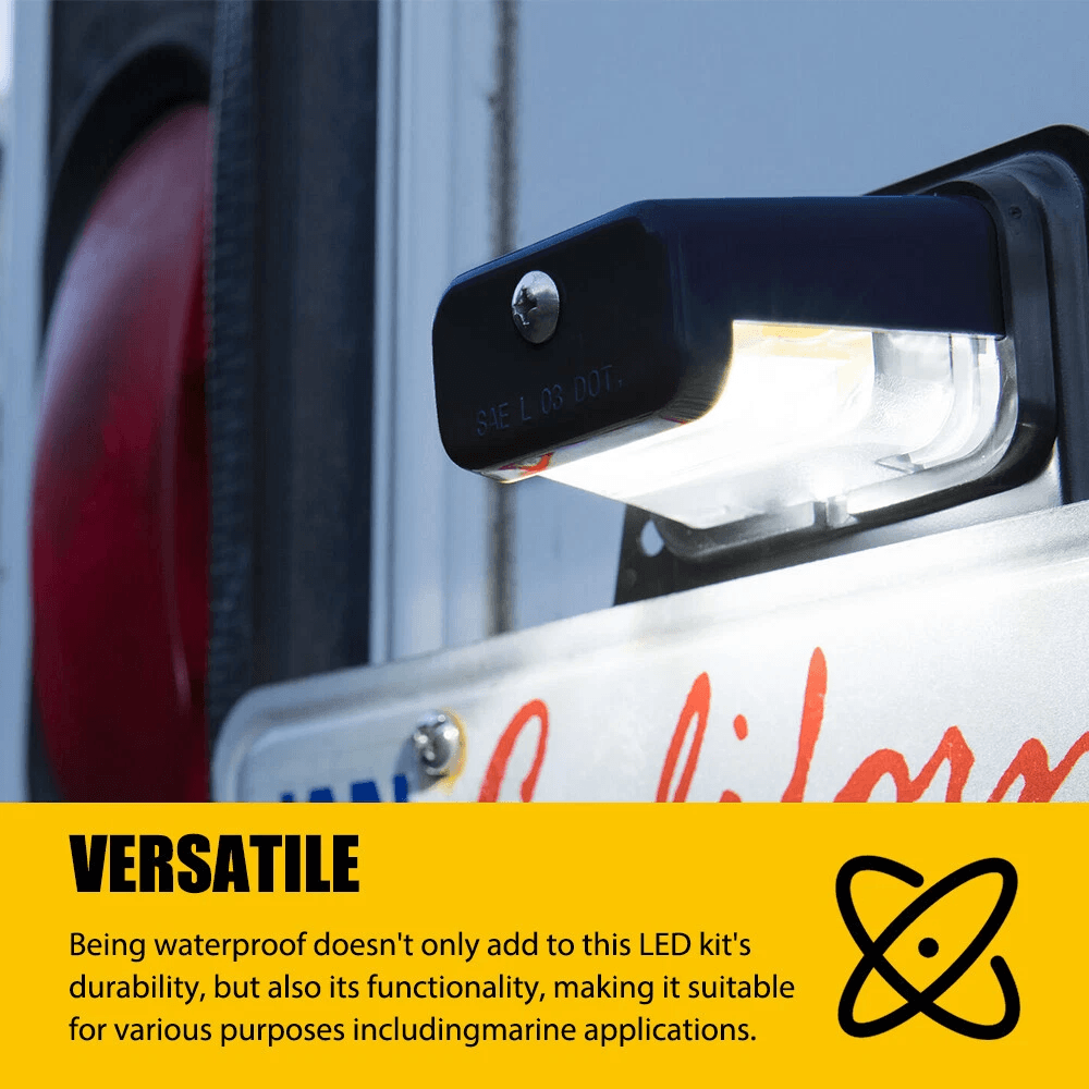 LED License Plate Light DC BracketMount For UTV ATV Trailer Truck 3