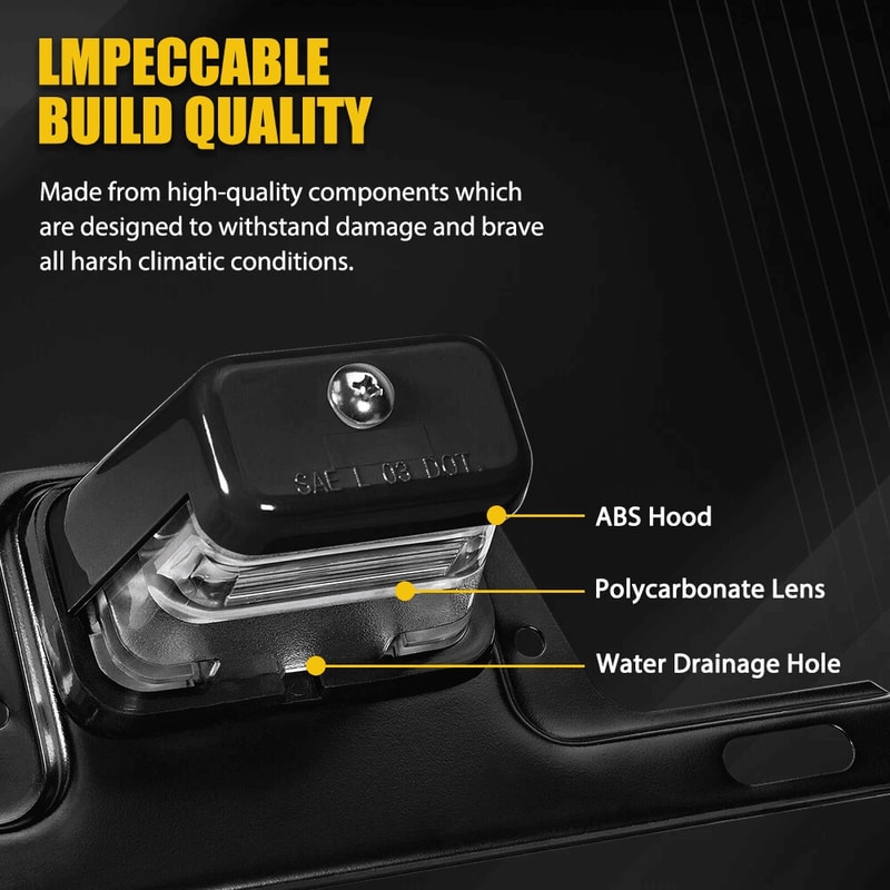 LED License Plate Light DC BracketMount For UTV ATV Trailer Truck 8