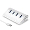 Portable USB Hub HighSpeed Data Transfer Aluminum Alloy Charging Hub For Windows PC Mac 2