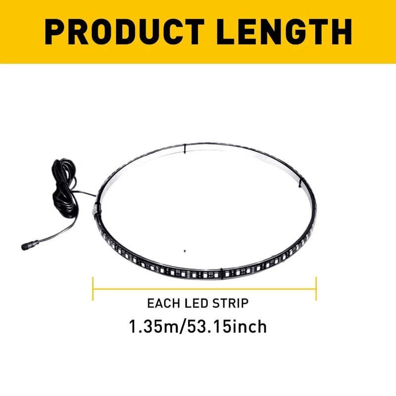 RGB Color Changing LED Wheel Lights For Car Truck Bluetooth APP Remote 1