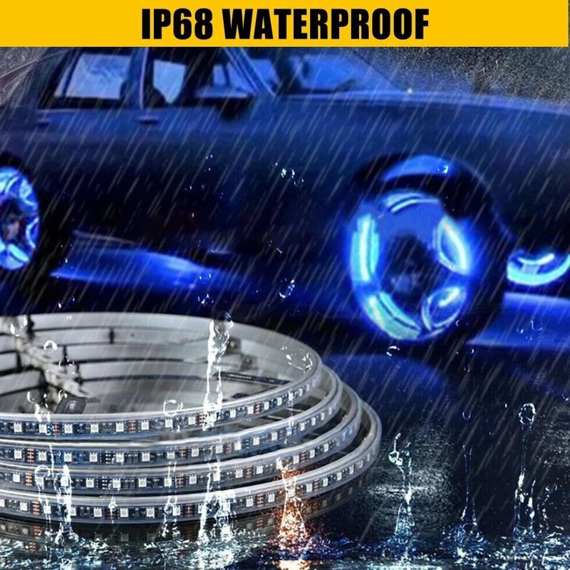 RGB Color Changing LED Wheel Lights For Car Truck Bluetooth APP Remote 7