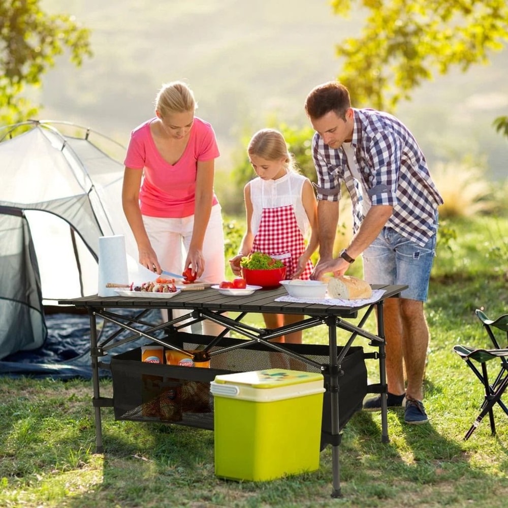 Aluminum Camping Table With Bag Outdoor Portable Folding BBQ Desk For Picnic And Garden Use 4
