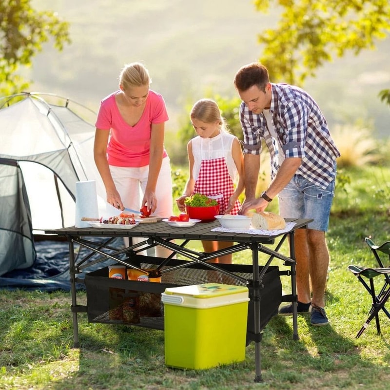Aluminum Camping Table With Bag Outdoor Portable Folding BBQ Desk For Picnic And Garden Use 4