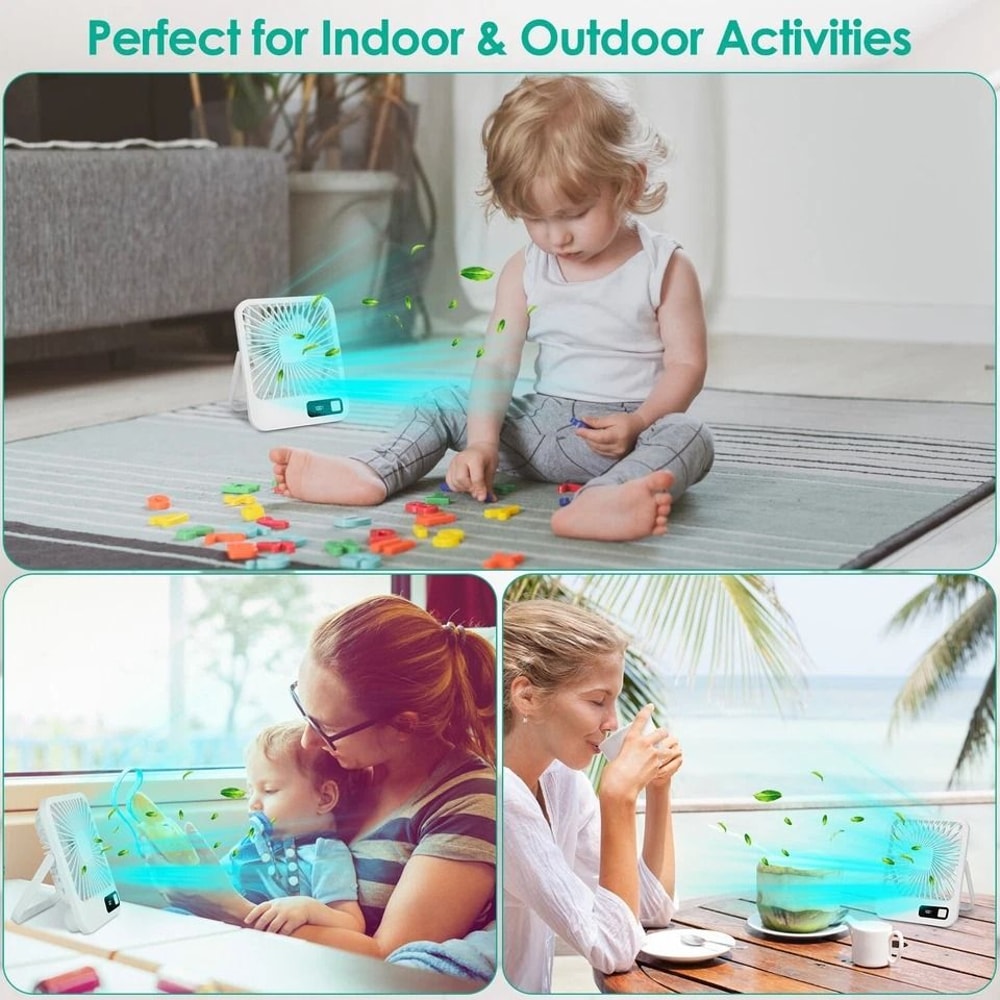 Quiet Mini Table Fan Portable Desktop Fan Speed Office Cooling Fan USB Rechargeable Silent Operatio 4