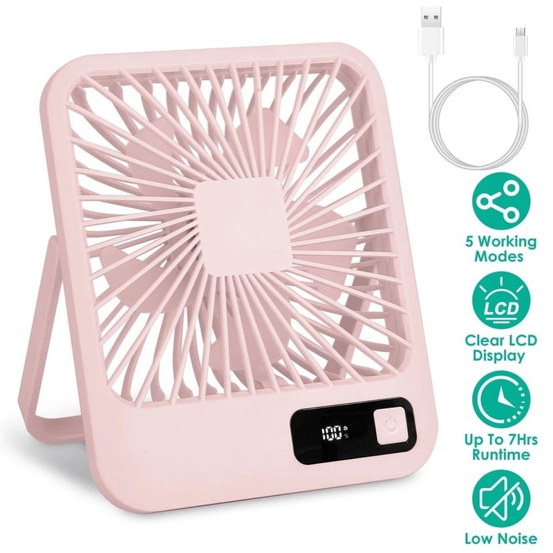 Quiet Mini Table Fan Portable Desktop Fan Speed Office Cooling Fan USB Rechargeable Silent Operatio 1