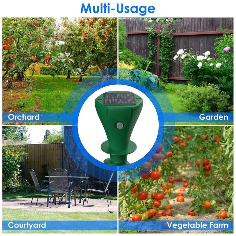 Solar Mole Repellent 8Pcs Gopher Groundhog Deterrent Stake Tool VibrationActivated For Outdoor Use