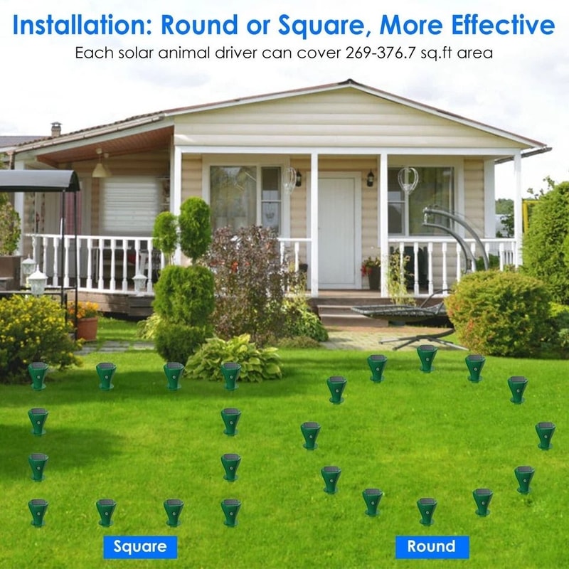 Solar Mole Repellent 8Pcs Gopher Groundhog Deterrent Stake Tool VibrationActivated For Outdoor Use