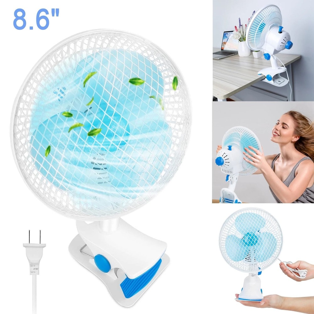 Quiet Oscillating Fan Stand Up Wall Mount Clip On Fan Low Noise Adjustable Speeds For Office 1