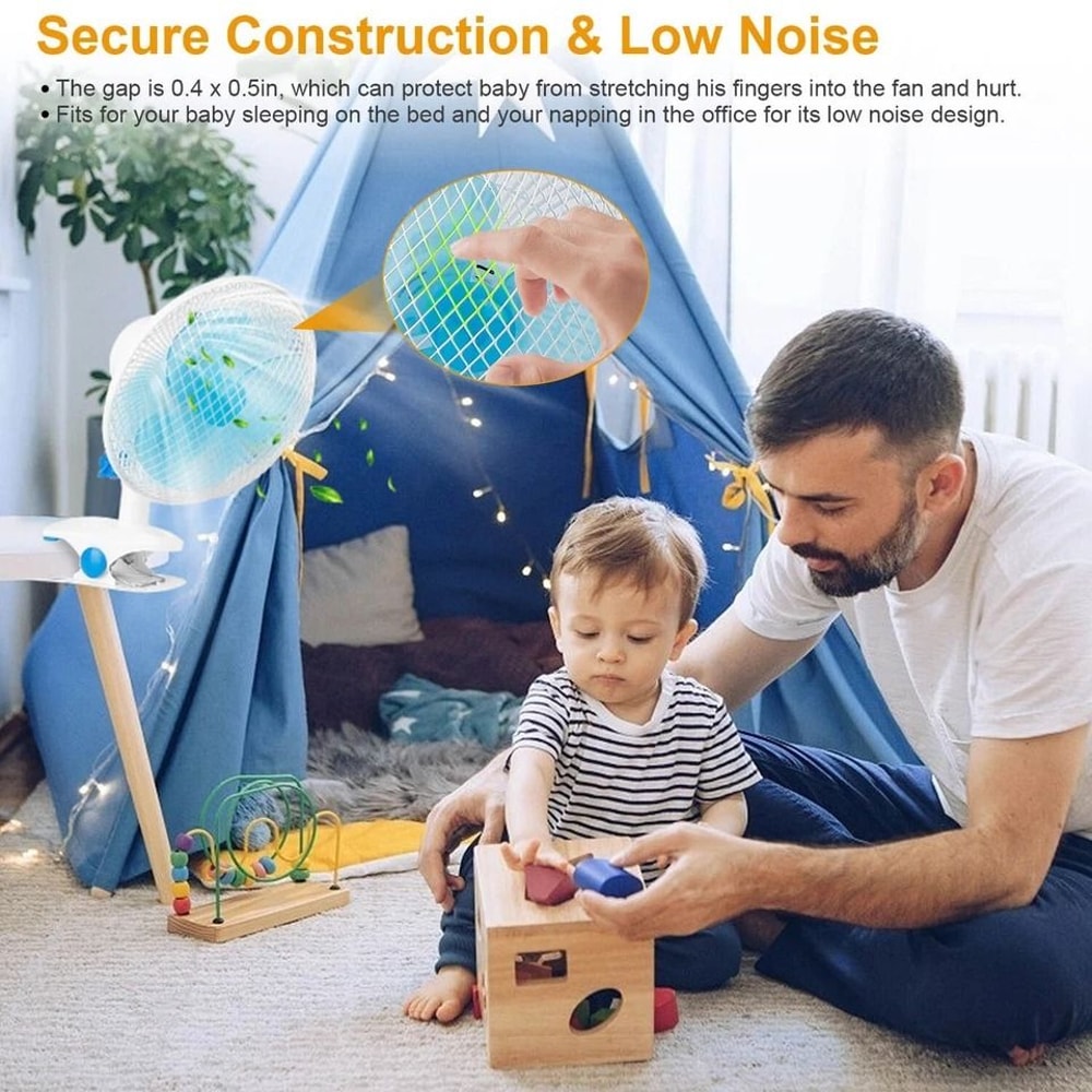 Quiet Oscillating Fan Stand Up Wall Mount Clip On Fan Low Noise Adjustable Speeds For Office 4