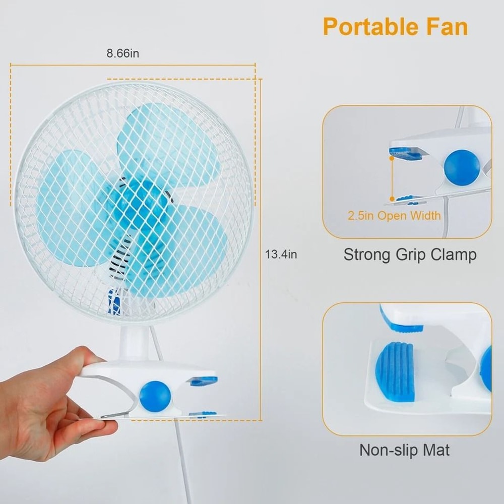 Quiet Oscillating Fan Stand Up Wall Mount Clip On Fan Low Noise Adjustable Speeds For Office 7