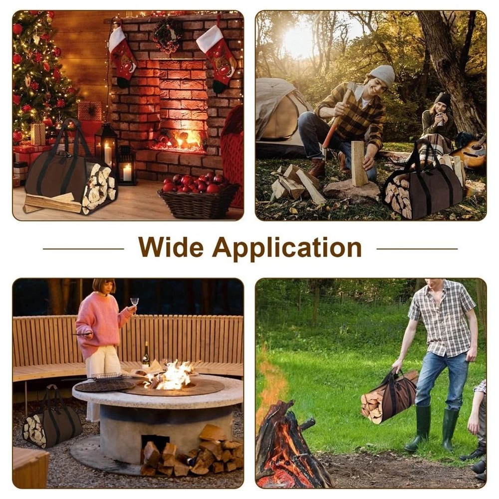 Firewood Carrier Bag Carrying Wood Holder Durable And WearResistant Convenient For Fireplace Outdo 4