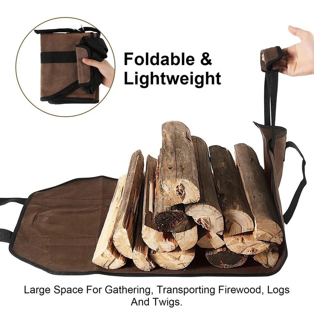 Firewood Carrier Bag Carrying Wood Holder Durable And WearResistant Convenient For Fireplace Outdo 6