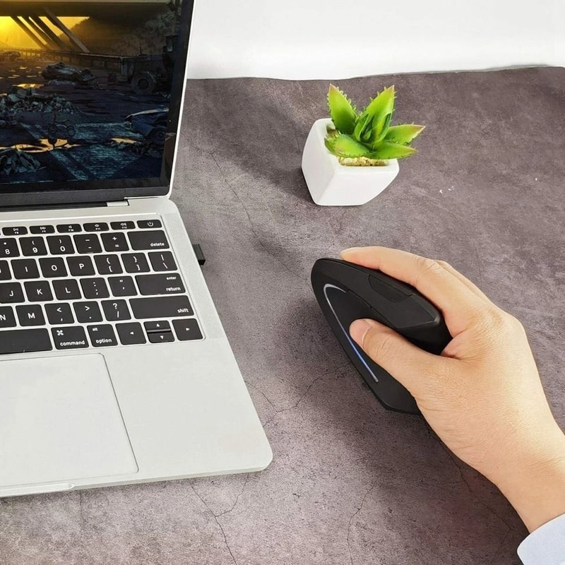 Wireless Ergonomic Vertical Mouse 1600DPI 6 Keys Optical Mice For Laptop Desktop Smooth Tracking 1