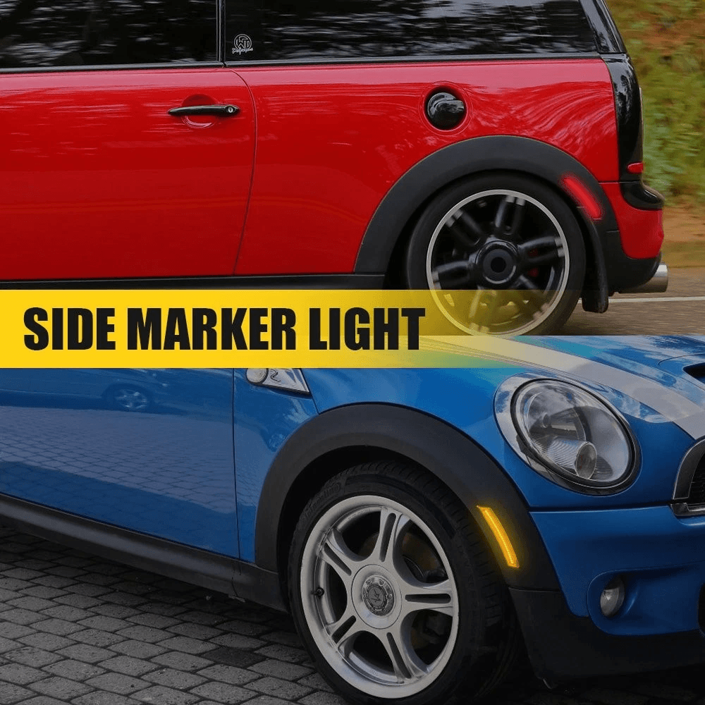 Full LED Side Marker Light Set LED Lens AmberRed For Cars 9