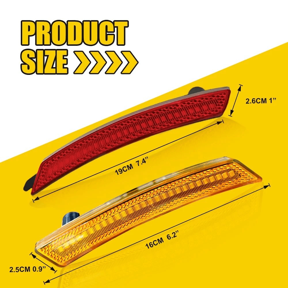 Full LED Side Marker Light Set LED Lens AmberRed For Cars 3