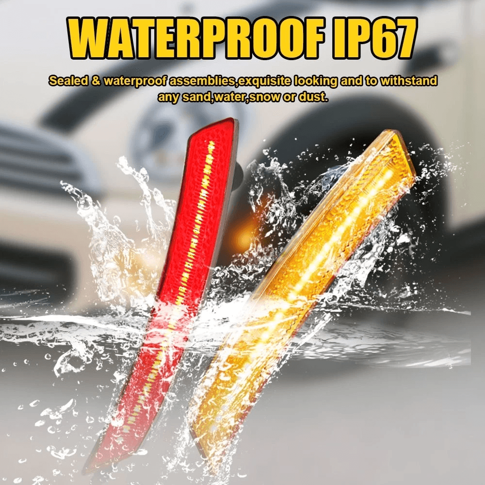 Full LED Side Marker Light Set LED Lens AmberRed For Cars 4