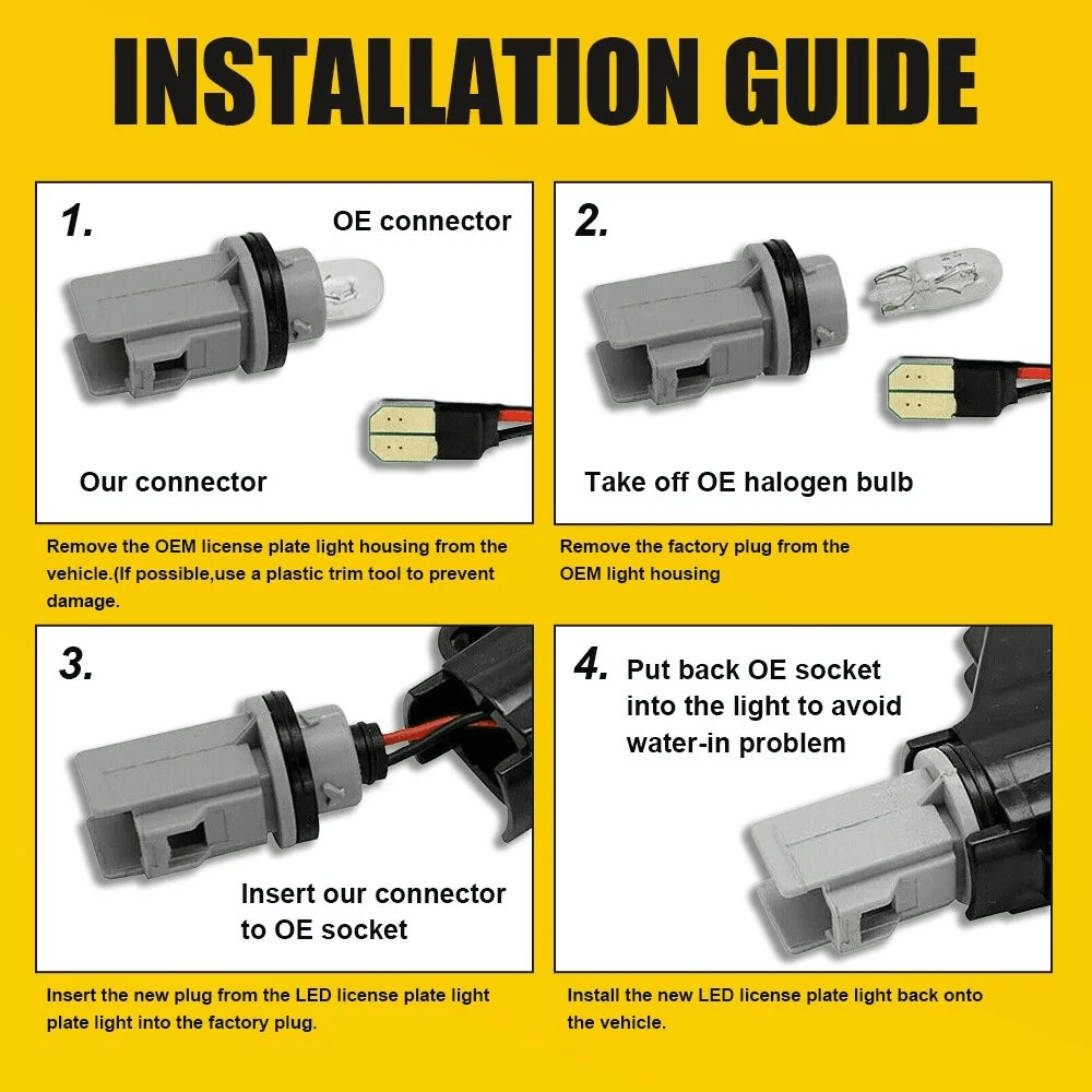 Full LED Side Marker Light Set LED Lens AmberRed For Cars 6