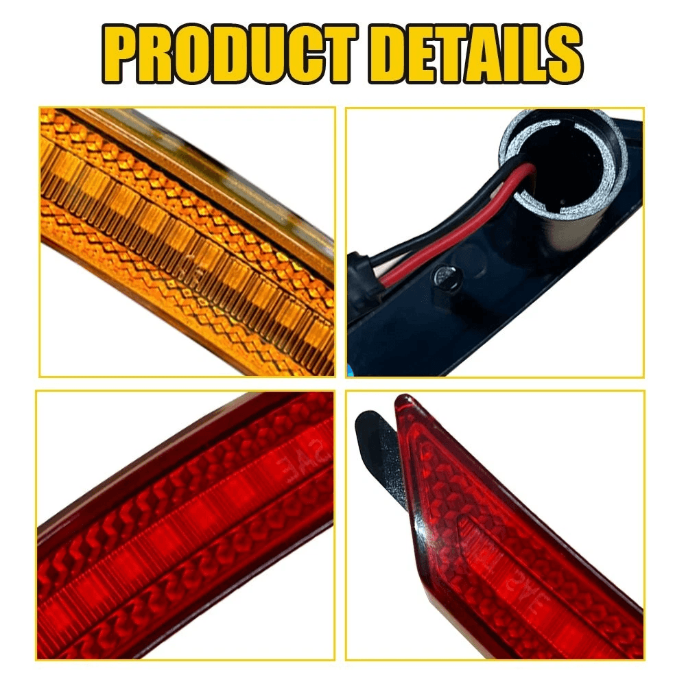 Full LED Side Marker Light Set LED Lens AmberRed For Cars 8