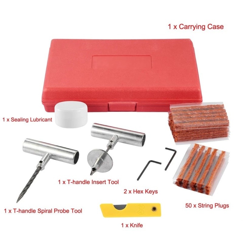 DIY Flat Tire Repair KitTire Repair Tools For Car Truck Motorcycle ATV Lawn Mower Home Plug Patch 11