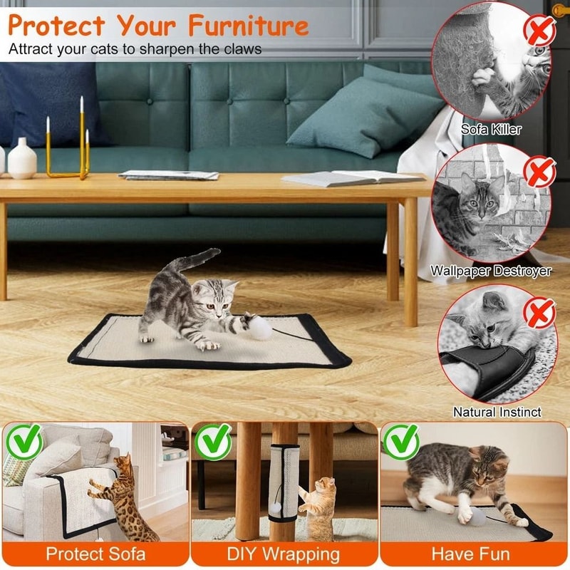 Cat Scratching Pad Cat Scratcher Mat Protects Furniture Sofa Carpet From Scratching 10