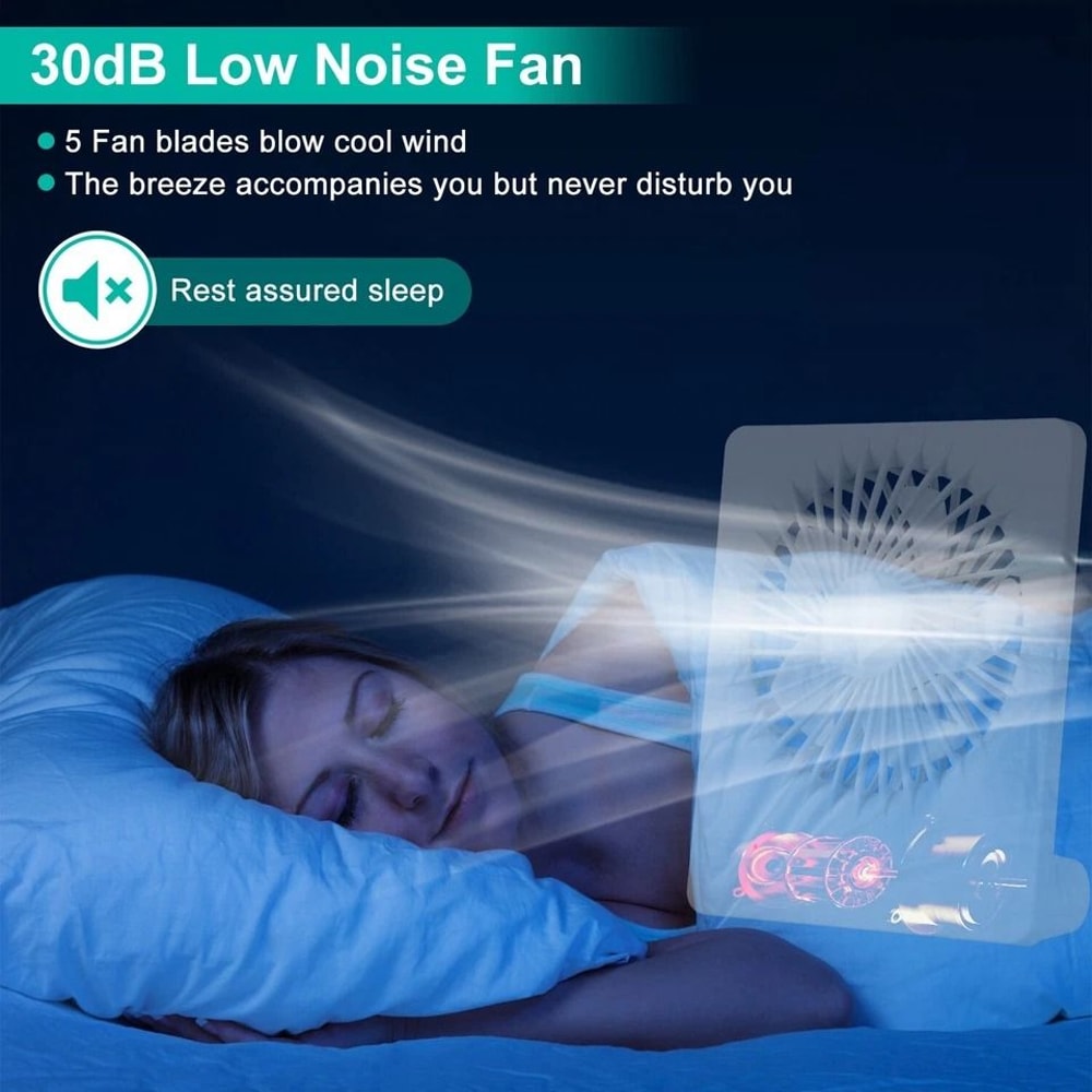 Quiet Blade Portable Desk Fan Cooling Fan For Desktop Office Home Dorm Travel 9