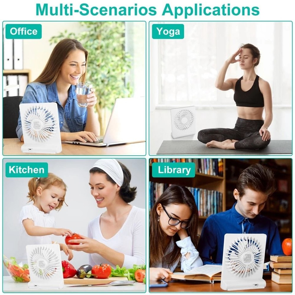 Quiet Blade Portable Desk Fan Cooling Fan For Desktop Office Home Dorm Travel 7