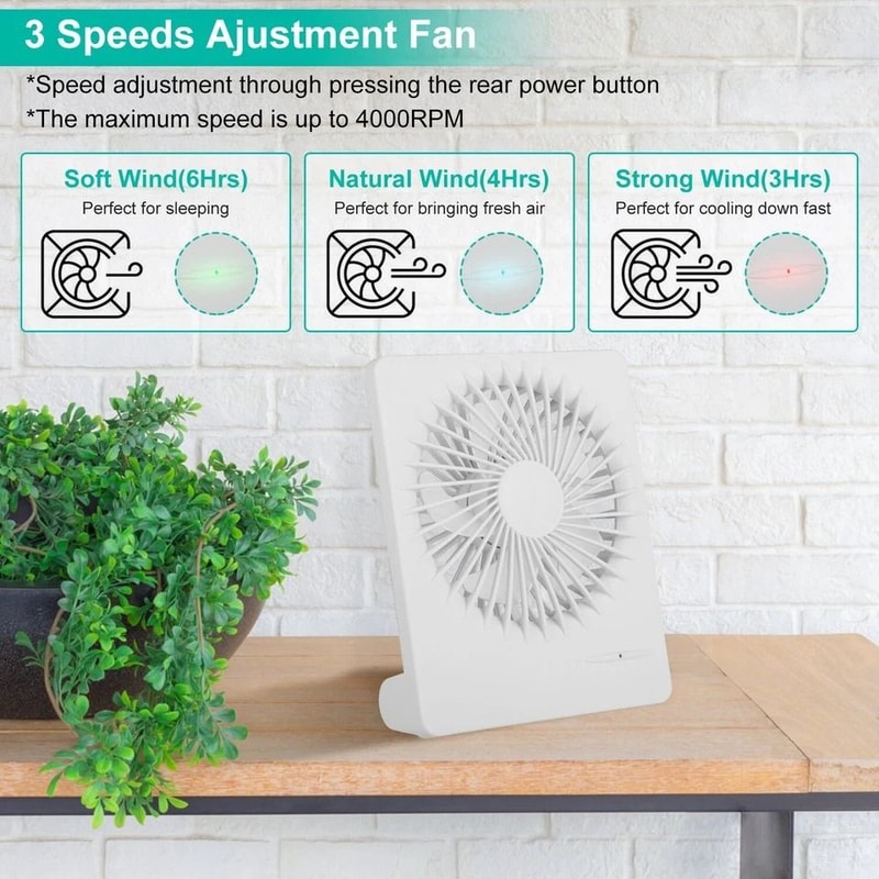Quiet Blade Portable Desk Fan Cooling Fan For Desktop Office Home Dorm Travel 8