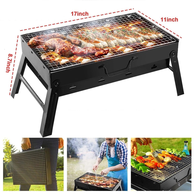 Portable BBQ Barbecue Grill Folding Charcoal Stove Outdoor Cooker For Camping Tailgating Garden BBQ 1