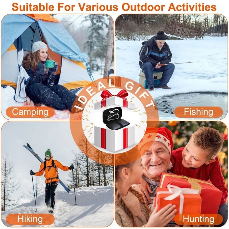 Rechargeable Hand Warmer Electric Heat Backup Power Bank With Output DualSided Heating For Skiing 5