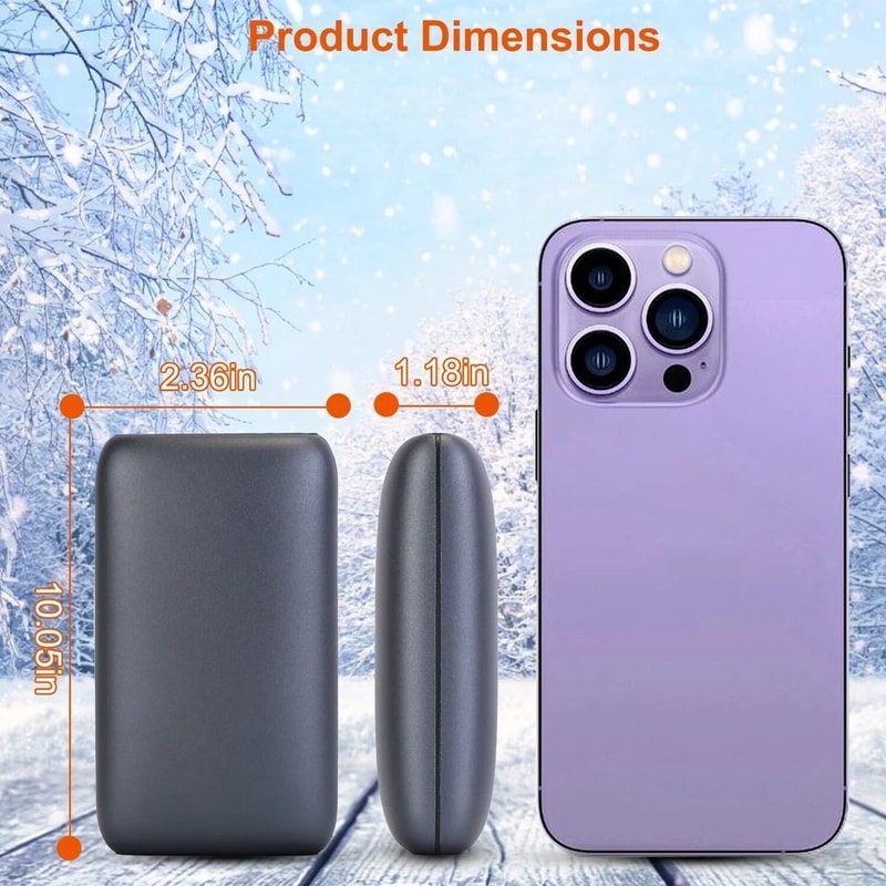 Rechargeable Hand Warmer Electric Heat Backup Power Bank With Output DualSided Heating For Skiing 10