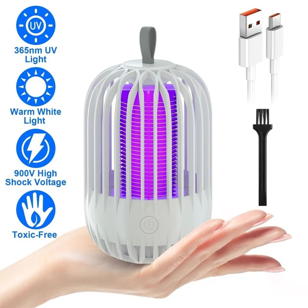 Portable Electric Bug Zapper Mosquito Killer Lamp For Home Outdoor Use UV Light Mosquito Trap 11