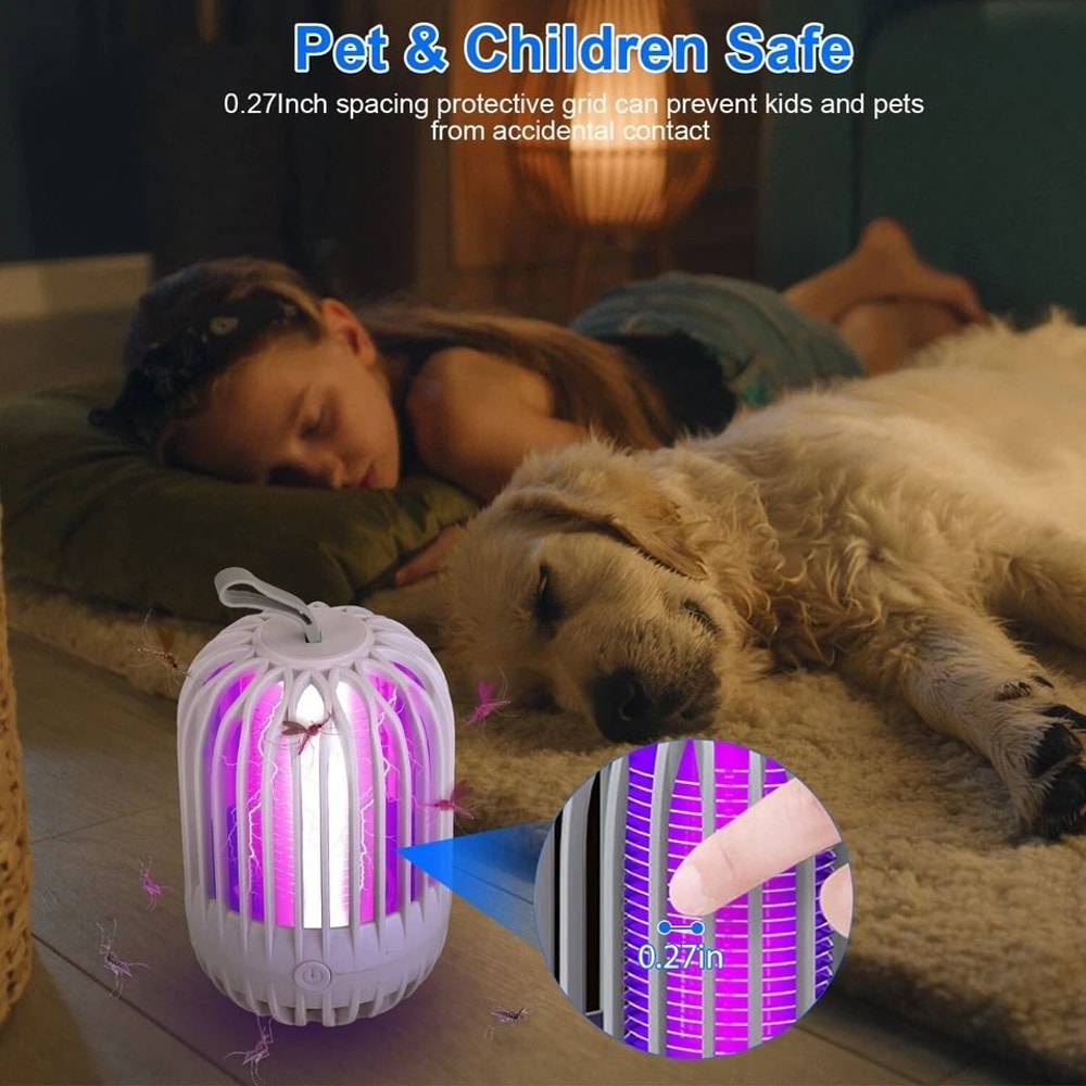 Portable Electric Bug Zapper Mosquito Killer Lamp For Home Outdoor Use UV Light Mosquito Trap 7
