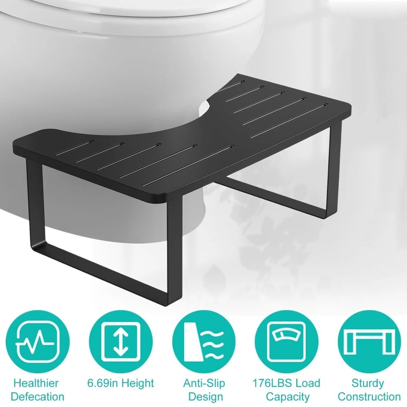 AntiSlip Wooden Metal Potty Stool Height Toilet Stool For Kid And Adult Bathroom Stool For Comforta 2