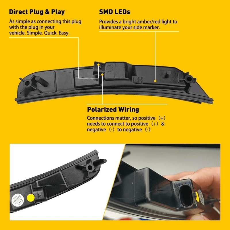 Smoke Lens LED Side Fender Marker Light Enhance Your Vehicle Look 3