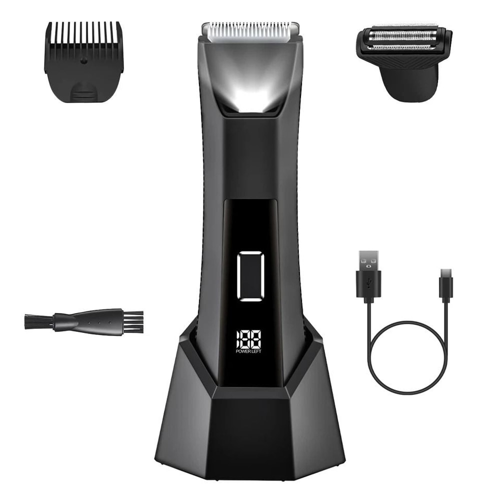 Waterproof Electric Body Trimmer Cordless Beard Shaver Groin Pubic Hair Grooming For Men Rechargea 1