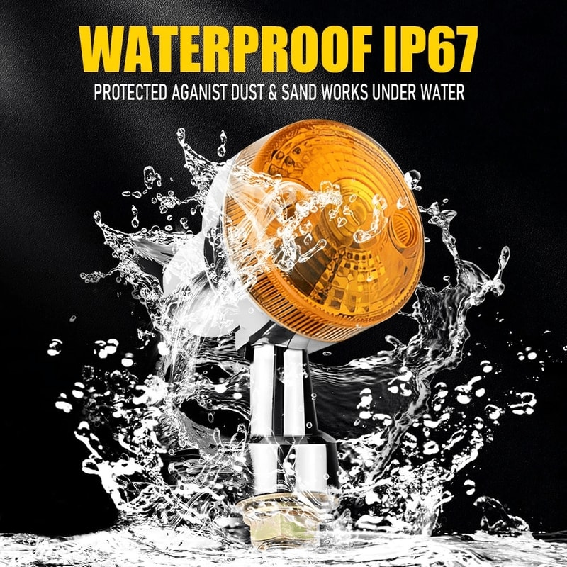 High Waterproof Amber Turn Signal Lights Chrome Thread For Motorcycles 5