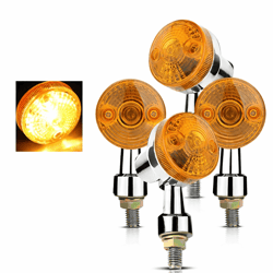 high waterproof amber turn signal lights, chrome thread for motorcycles