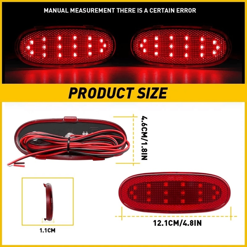 Courtesy Red LED Rear Door Panel Lights Cover Durable Waterproof EnergySaving 2