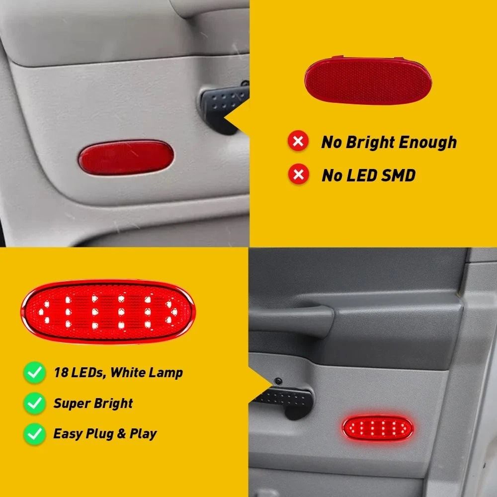 Courtesy Red LED Rear Door Panel Lights Cover Durable Waterproof EnergySaving 5