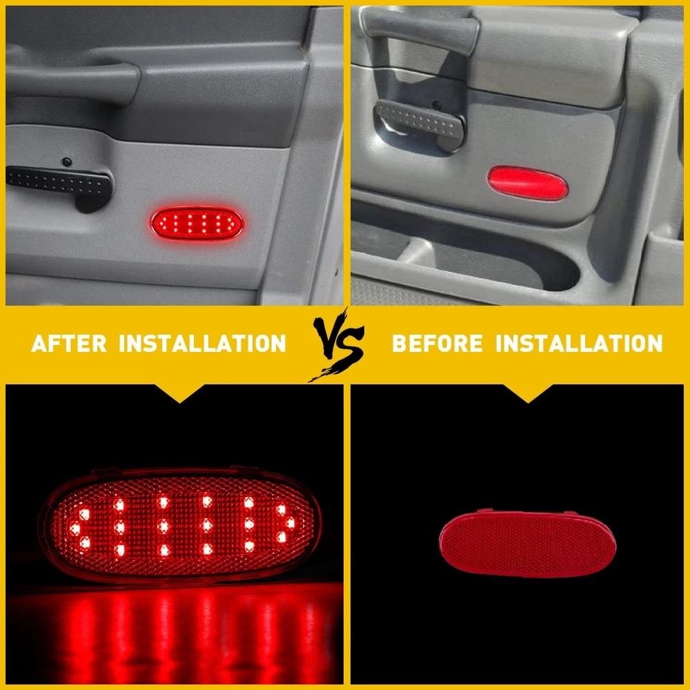 Courtesy Red LED Rear Door Panel Lights Cover Durable Waterproof EnergySaving 6