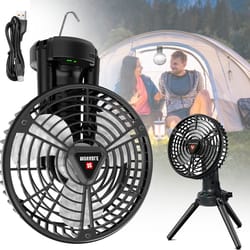 rechargeable camping fan , foldable tripod fan led light, hanging hook for hiking, tent, and outdoor use