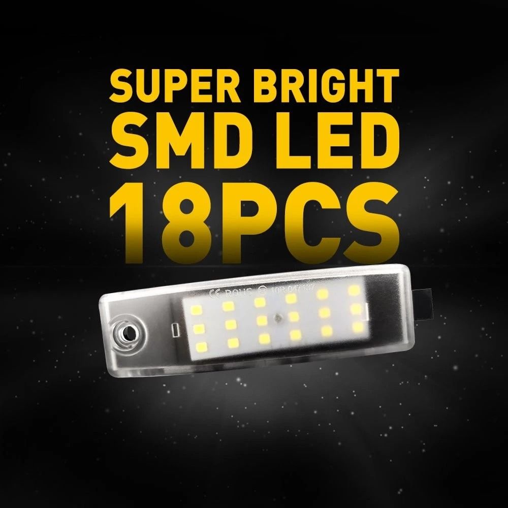 Waterproof Rear LED License Plate Light White SMD LED Black 2