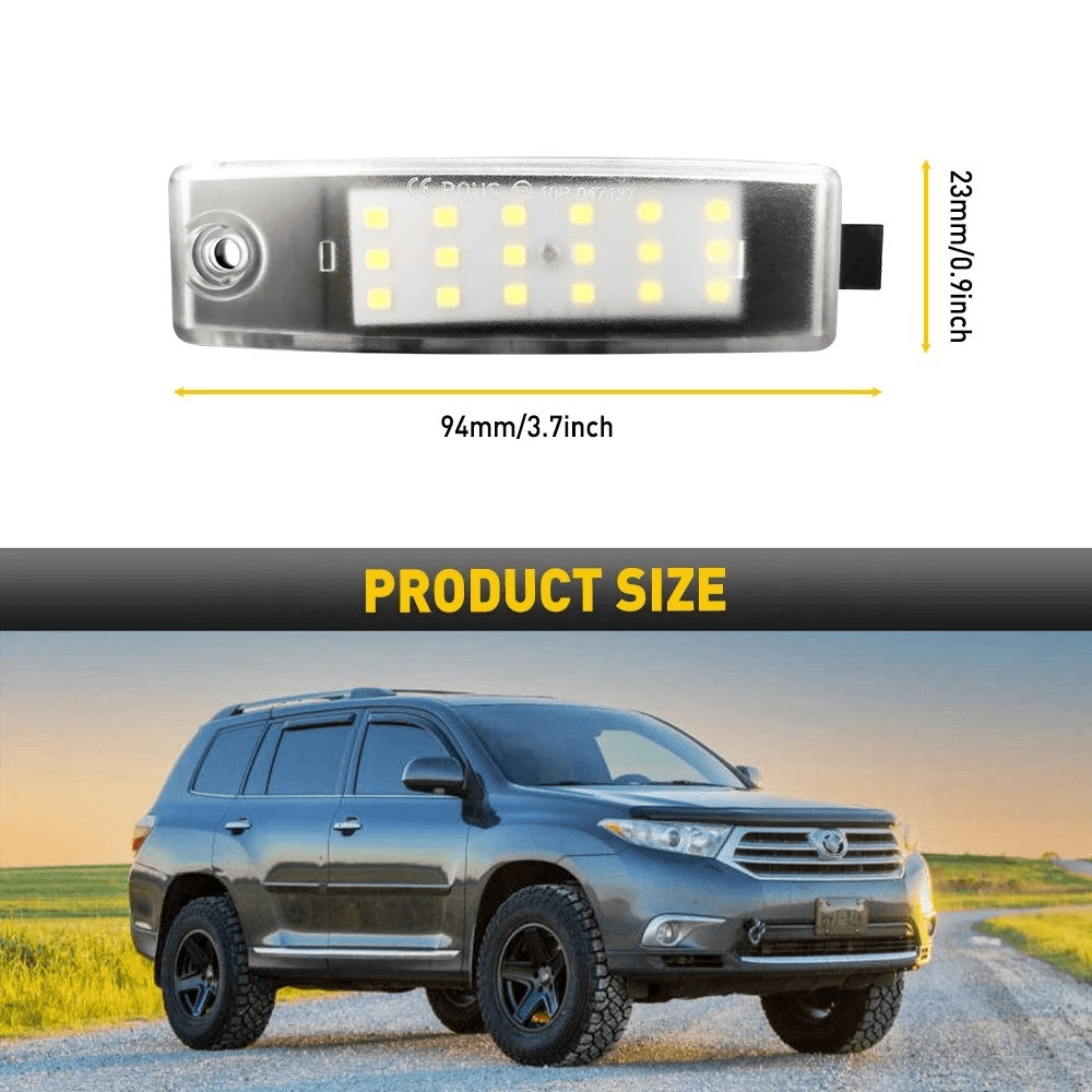 Waterproof Rear LED License Plate Light White SMD LED Black 4