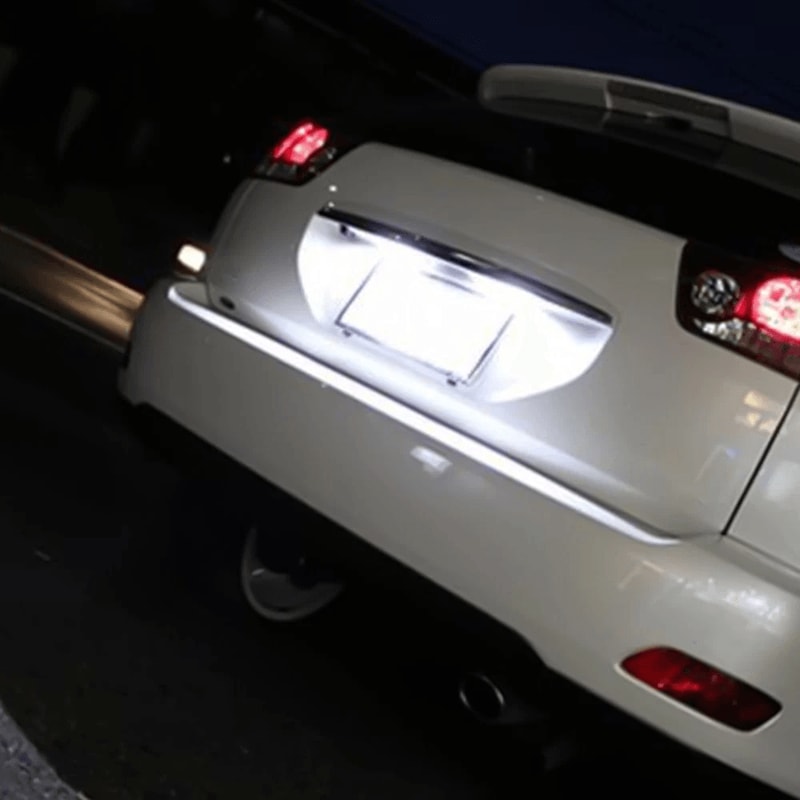 Waterproof Rear LED License Plate Light White SMD LED Black 0