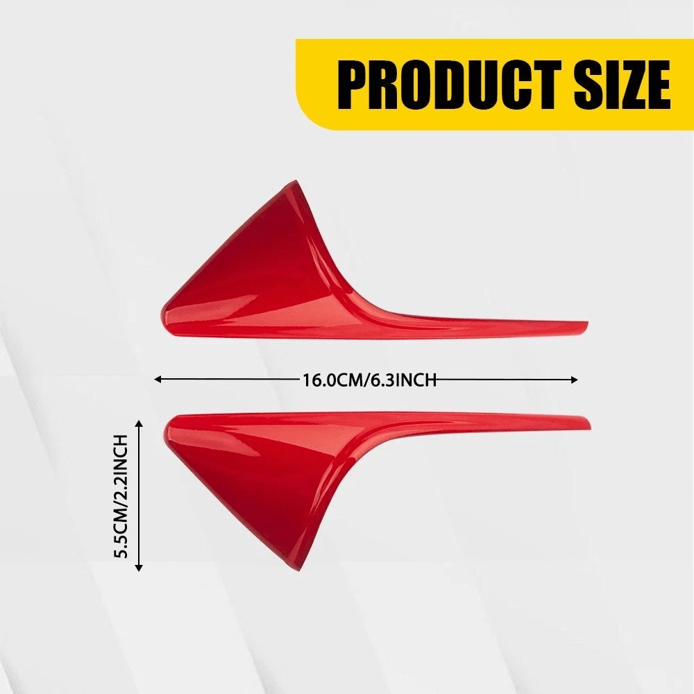 HighPerformance Glossy Red Side Fender Camera Vent Covers Easy Installation 2