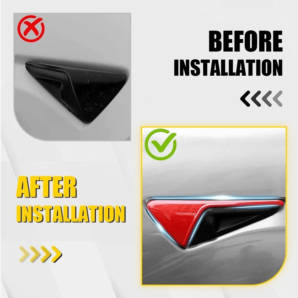 HighPerformance Glossy Red Side Fender Camera Vent Covers Easy Installation 3