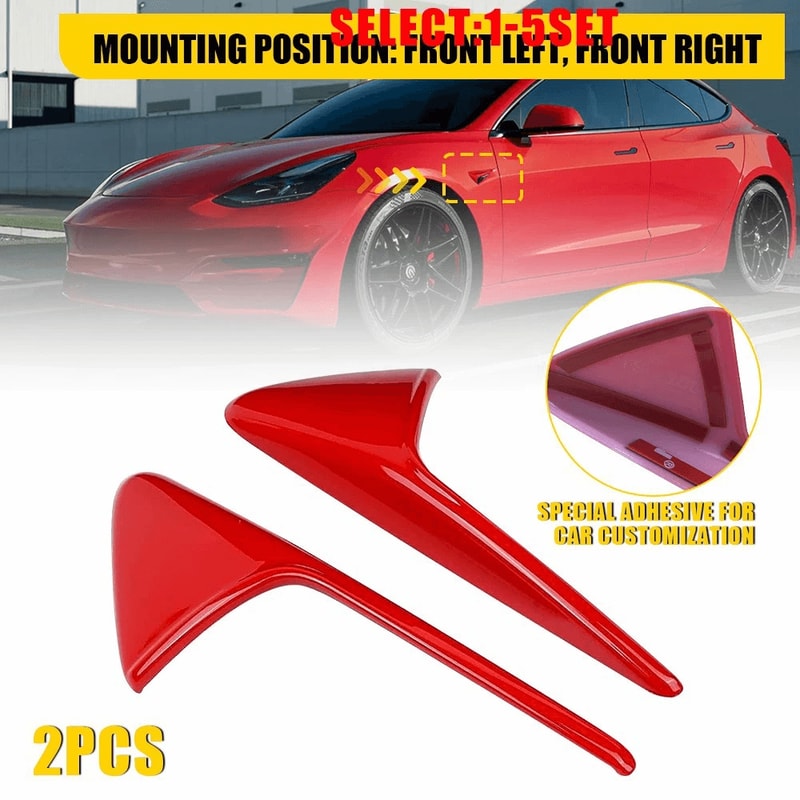 HighPerformance Glossy Red Side Fender Camera Vent Covers Easy Installation 10