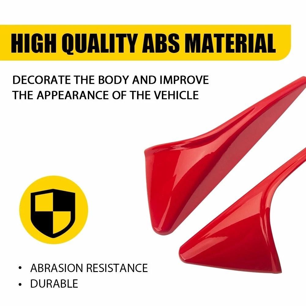 HighPerformance Glossy Red Side Fender Camera Vent Covers Easy Installation 5