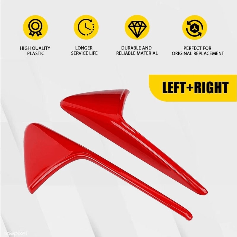 HighPerformance Glossy Red Side Fender Camera Vent Covers Easy Installation 7